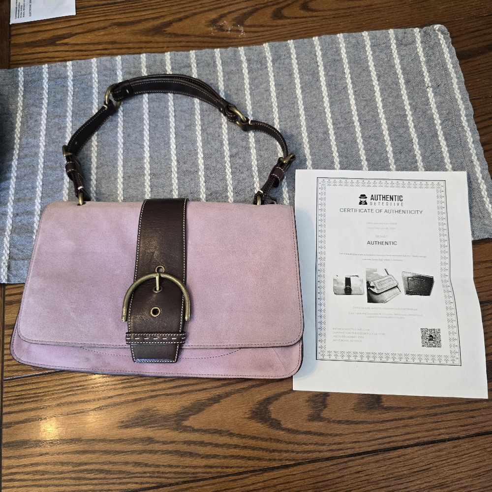 Coach Vintage Lavender Suede 2005 Handbag w/ COA & Coach Dustbag in EUC - Picture 11 of 14